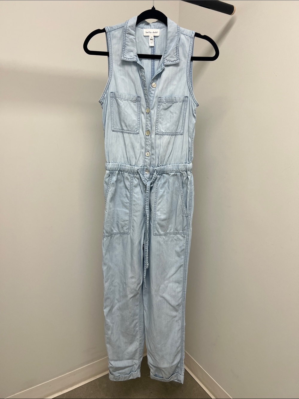 Bella Dahl Light Blue Denim Sleeveless Jumpsuit